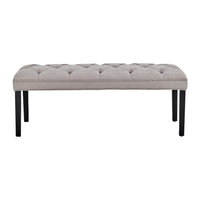 Thumbnail for Sarantino Cate Button-tufted Upholstered Bench With Tapered Legs By Sarantino - Light Grey