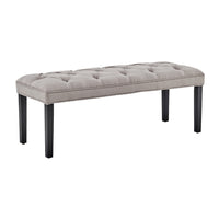 Thumbnail for Sarantino Cate Button-tufted Upholstered Bench With Tapered Legs By Sarantino - Light Grey