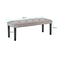 Thumbnail for Sarantino Cate Button-tufted Upholstered Bench With Tapered Legs By Sarantino - Light Grey