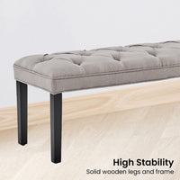 Thumbnail for Sarantino Cate Button-tufted Upholstered Bench With Tapered Legs By Sarantino - Light Grey