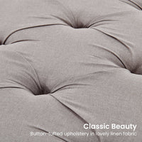 Thumbnail for Sarantino Cate Button-tufted Upholstered Bench With Tapered Legs By Sarantino - Light Grey