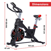 Thumbnail for Powertrain RX-600 Exercise Spin Bike Cardio Cycle - Red