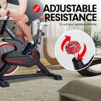 Thumbnail for Powertrain RX-200 Exercise Spin Bike Cardio Cycling - Red