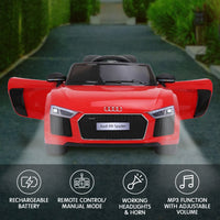 Thumbnail for Kahuna R8 Spyder Audi Licensed Kids Electric Ride On Car Remote Control - Red