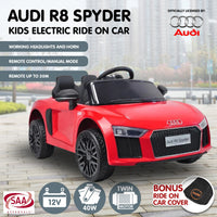 Thumbnail for Kahuna R8 Spyder Audi Licensed Kids Electric Ride On Car Remote Control - Red