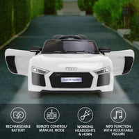 Thumbnail for Kahuna R8 Spyder Audi Licensed Kids Electric Ride On Car Remote Control - White