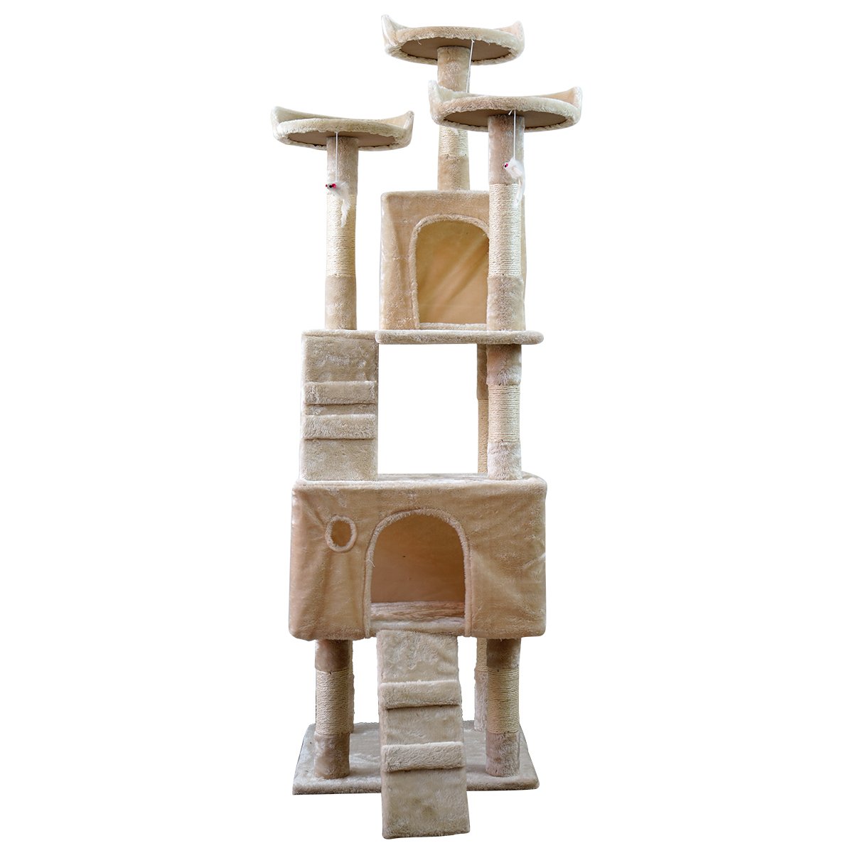 Furtastic 170cm Beige Cat Tree - Premium Scratching Post & Feline Relaxation Tower