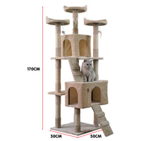 Thumbnail for Furtastic 170cm Beige Cat Tree - Premium Scratching Post & Feline Relaxation Tower