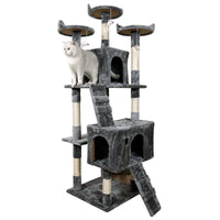 Thumbnail for Furtastic 170cm Dark Grey Cat Tree - Deluxe Scratching Post & Feline Lounge Tower