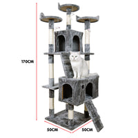 Thumbnail for Furtastic 170cm Cat Tree Scratching Post - Silver Grey