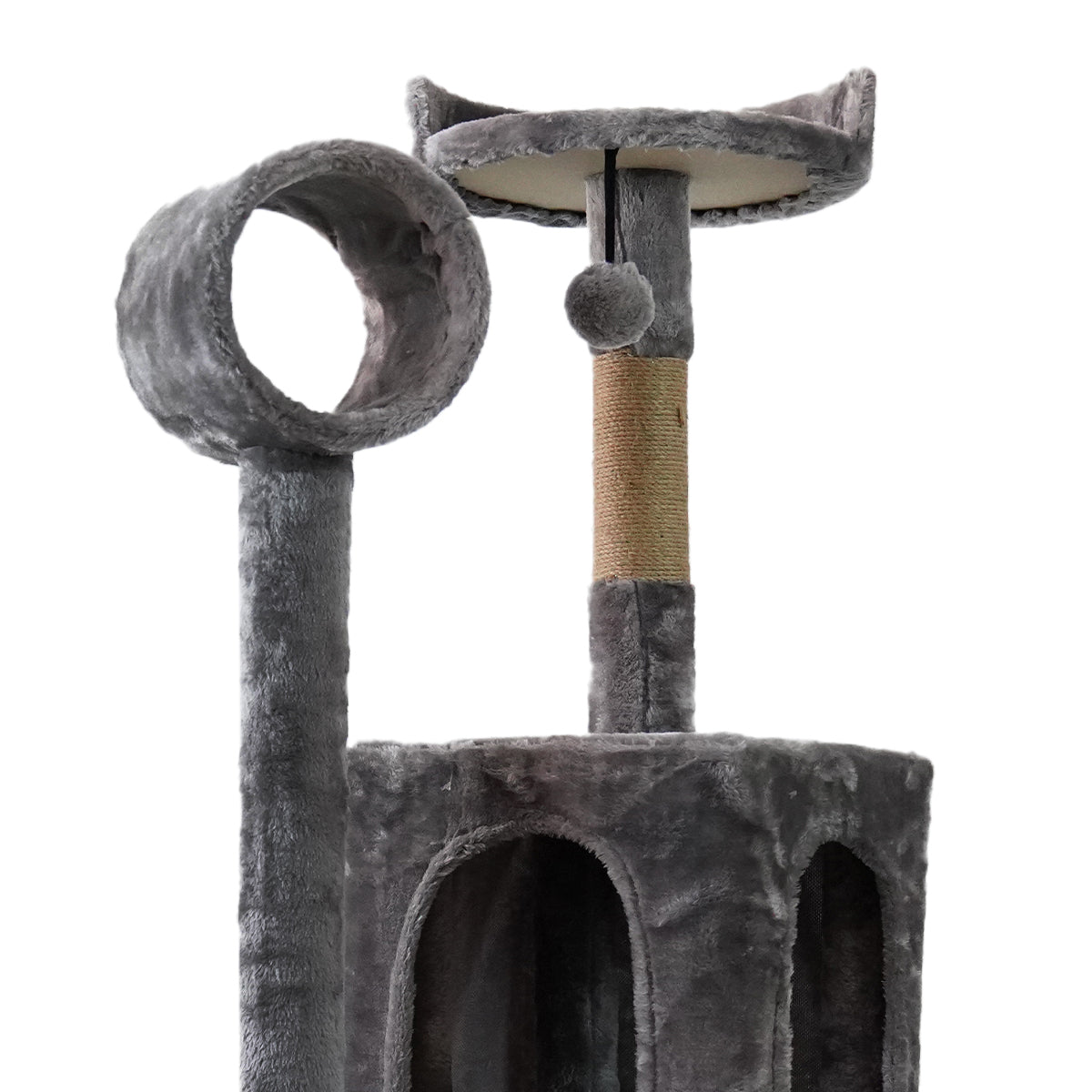 Furtastic 135cm Dark Grey Cat Tree - Premium Scratching Post & Feline Leisure Tower