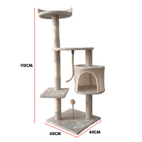 Thumbnail for Furtastic Beige 110cm Cat Tree - Premium Scratching Post & Feline Lounge Oasis