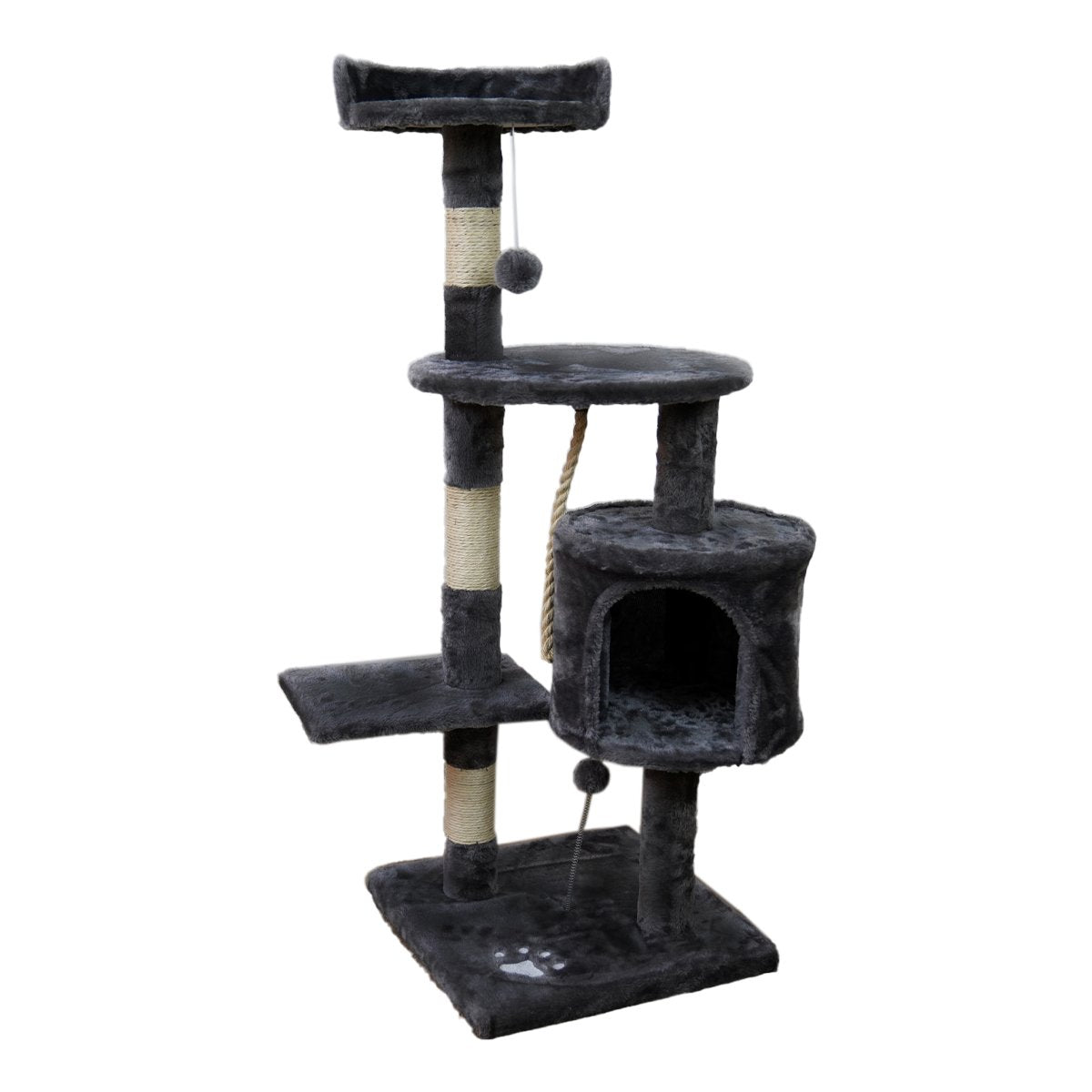 Furtastic 110cm Dark Grey Cat Tree - Premium Scratching Post & Feline Lounge Structure