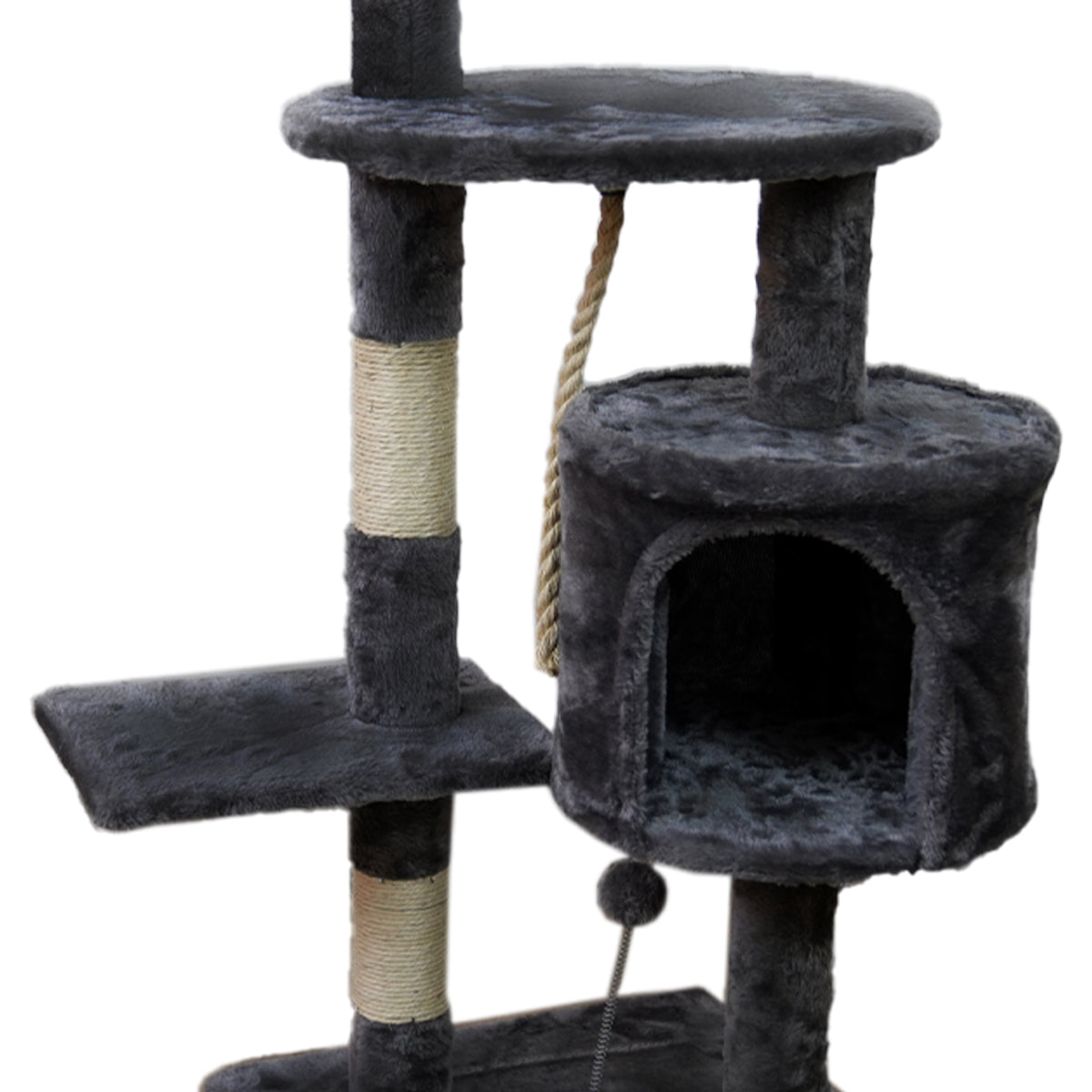 Furtastic 110cm Dark Grey Cat Tree - Premium Scratching Post & Feline Lounge Structure