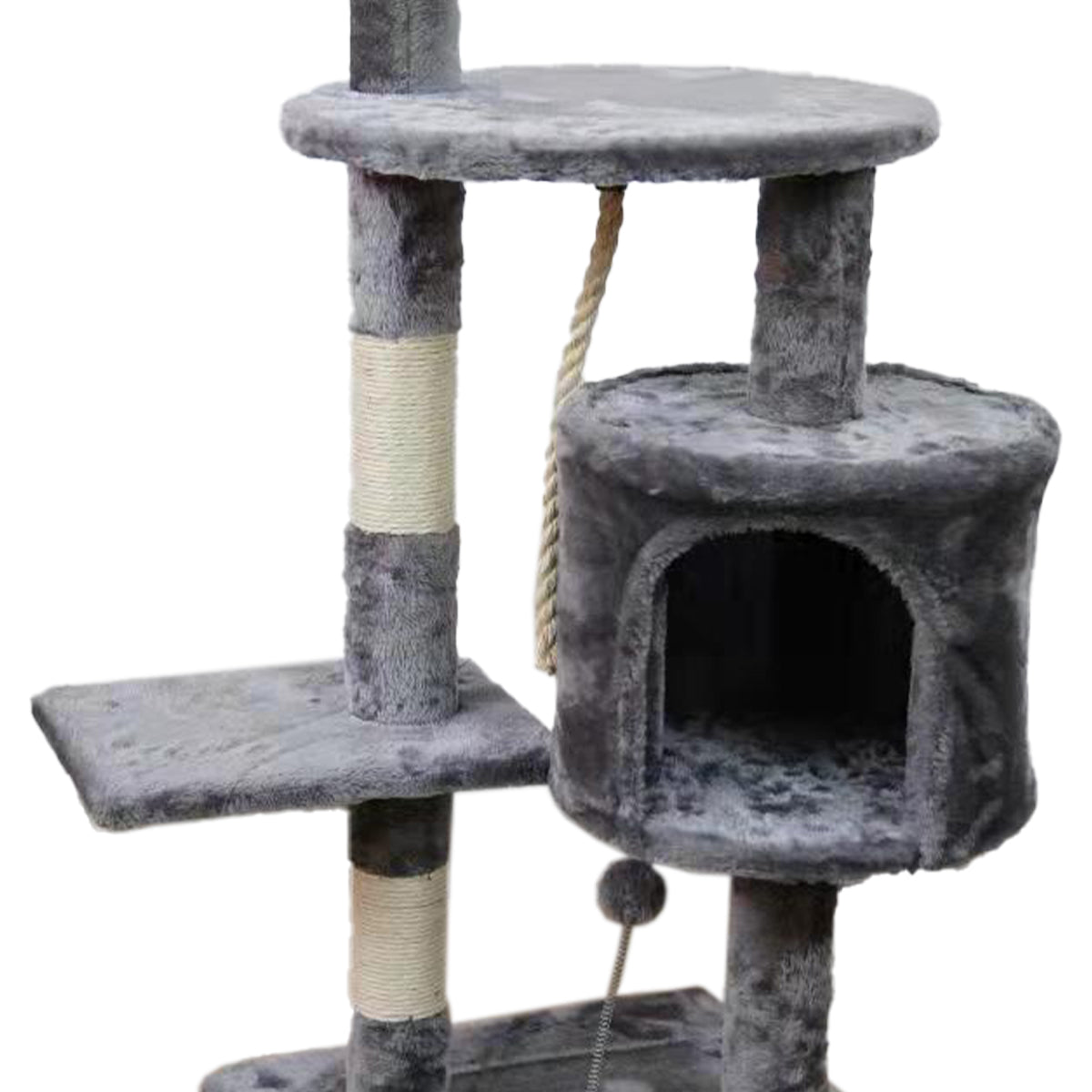 Furtastic 110cm Silver Grey Cat Tree - Deluxe Scratching Post & Feline Resting Oasis