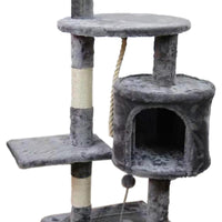 Thumbnail for Furtastic 110cm Silver Grey Cat Tree - Deluxe Scratching Post & Feline Resting Oasis