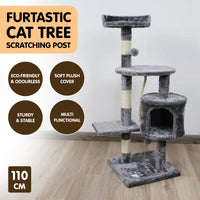 Thumbnail for Furtastic 110cm Silver Grey Cat Tree - Deluxe Scratching Post & Feline Resting Oasis