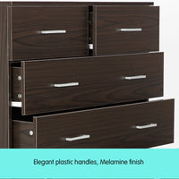 Thumbnail for Sarantino Tallboy Dresser 6 Chest Of Drawers Cabinet 85 X 39.5 X 105 - Brown