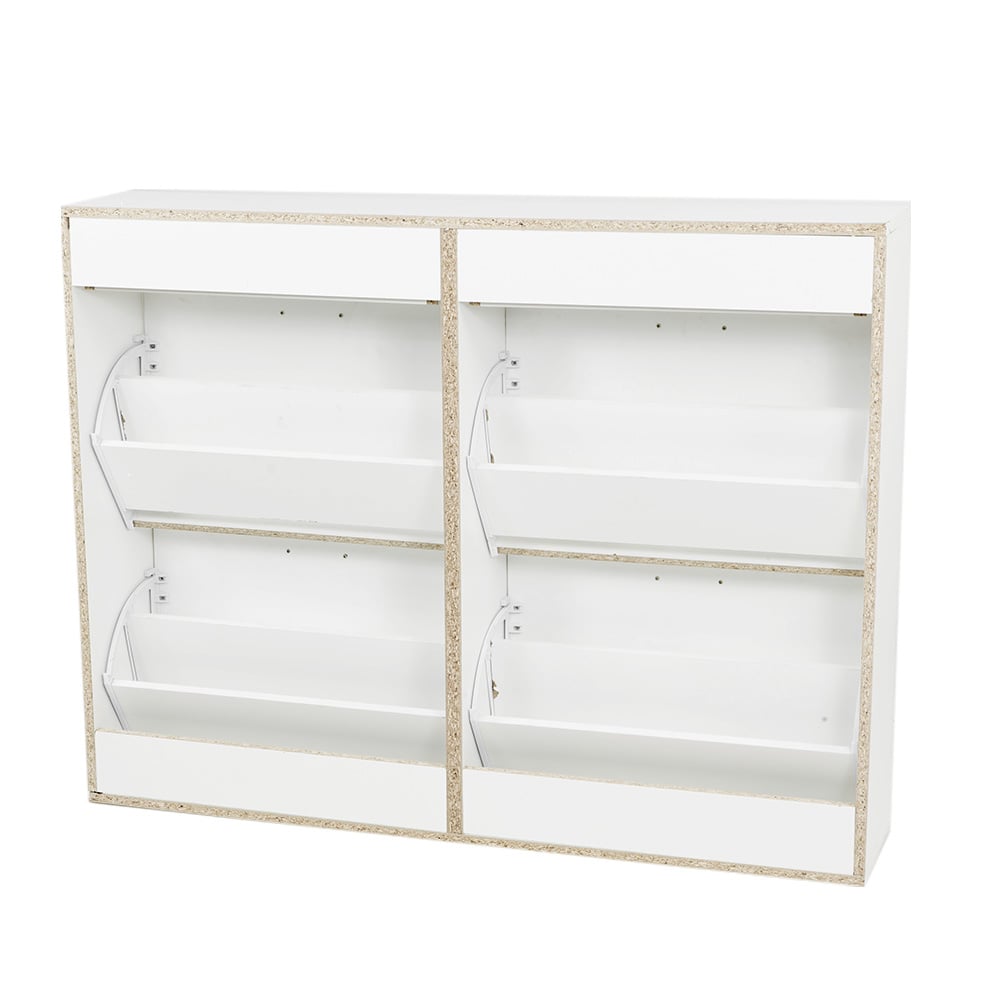 Sarantino 24 Pairs Shoe Cabinet Rack Storage Cupboard Organiser Shelf White Drawers Chest