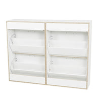 Thumbnail for Sarantino 24 Pairs Shoe Cabinet Rack Storage Cupboard Organiser Shelf White Drawers Chest