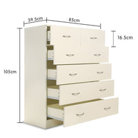 Thumbnail for Sarantino Tallboy Dresser 6 Chest Of Drawers Cabinet 85 X 39.5 X 105 - White