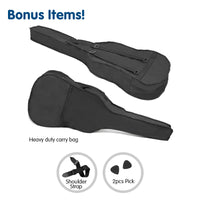 Thumbnail for Karrera 38in Cutaway Acoustic Guitar with guitar bag - Black