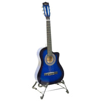 Thumbnail for Karrera 38in Pro Cutaway Acoustic Guitar with Bag Strings - Blue Burst