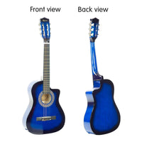 Thumbnail for Karrera 38in Pro Cutaway Acoustic Guitar with Bag Strings - Blue Burst