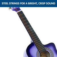 Thumbnail for Karrera 38in Cutaway Acoustic Guitar with guitar bag - Purple Burst