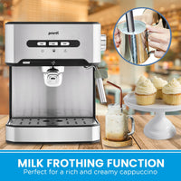 Thumbnail for Pronti 1.6L Automatic Coffee Espresso Machine with Steam Frother