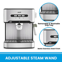 Thumbnail for Pronti 1.6L Automatic Coffee Espresso Machine with Steam Frother