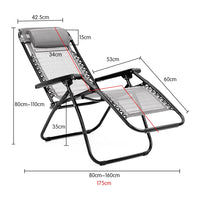 Thumbnail for Wallaroo Zero Gravity Reclining Deck Chair - Grey