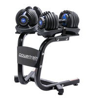 Thumbnail for Powertrain 48KG Adjustable Dumbbell Set With Stand Blue