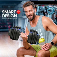 Thumbnail for Powertrain 48KG Adjustable Dumbbell Set With Stand Blue