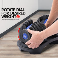 Thumbnail for Powertrain 2x 24kg Adjustable Dumbbell Home Gym Set