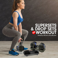 Thumbnail for Powertrain 2x 24kg Adjustable Dumbbell Home Gym Set