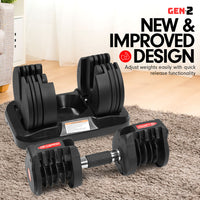 Thumbnail for Powertrain 20kg Gen2 Home Gym Adjustable Dumbbell