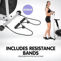 Thumbnail for Powertrain 3-in-1 Elliptical Cross Trainer Exercise Bike with Resistance Bands