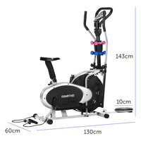 Thumbnail for Powertrain 6-in-1 Elliptical Cross Trainer Bike with Weights and Twist Disc