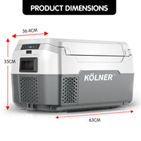 Thumbnail for Kolner 20l Fridge Freezer Cooler 12/24/240v Camping Portable Kolner Esky Refrigerator - Grey