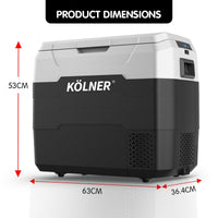 Thumbnail for Kolner 50l Fridge Freezer Cooler 12/24/240v Camping Portable Esky Refrigerator - Black