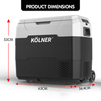 Thumbnail for Kolner 50l Fridge Freezer Cooler 12/24/240v Camping Portable Esky Refrigerator With Trolley - Black