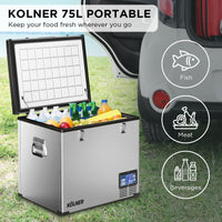 Thumbnail for Kolner 75l Portable Fridge Chest Freezer With Lcd Panel - Rv Vehicle Camping Refrigerator