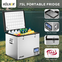 Thumbnail for Kolner 75l Portable Fridge Chest Freezer With Lcd Panel - Rv Vehicle Camping Refrigerator