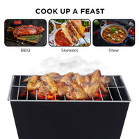 Thumbnail for Wallaroo Outdoor Fire Pit for BBQ, Grilling, Cooking, Camping- Portable Brazier with Reversible Stand for Backyard