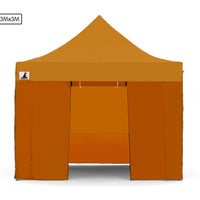 Thumbnail for Wallaroo Gazebo Tent Marquee 3x3 PopUp Outdoor  - Orange