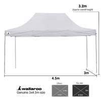 Thumbnail for Wallaroo Gazebo Tent Marquee 3x4.5m PopUp Outdoor White