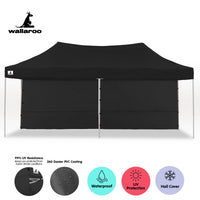 Thumbnail for Wallaroo Gazebo Tent Marquee 3x6m PopUp Outdoor Wallaroo Black