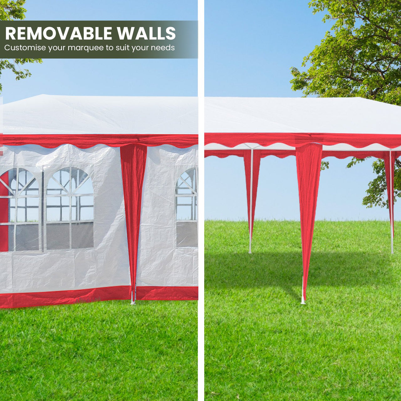 Wallaroo 4x8 Outdoor Event Wedding Marquee Tent Red