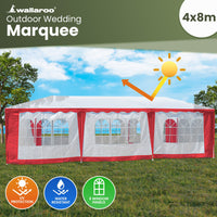 Thumbnail for Wallaroo 4x8 Outdoor Event Wedding Marquee Tent Red